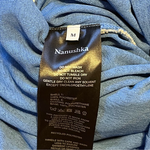 Nanushka KYNLEE Mesh Jersey And Okobor™ Alt-Leather Top Blue - Picture 8 of 9